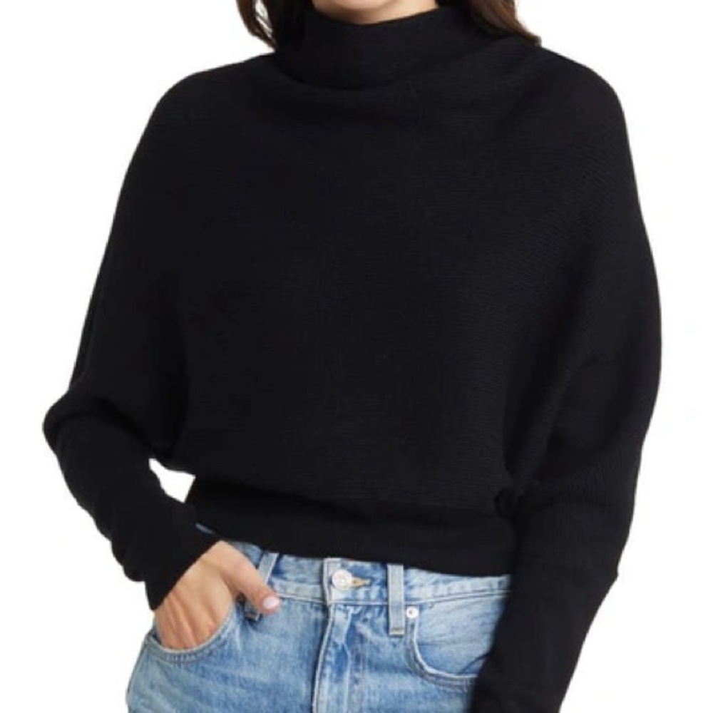 AllSaints Ridley Knit Crop Jumper Black - S